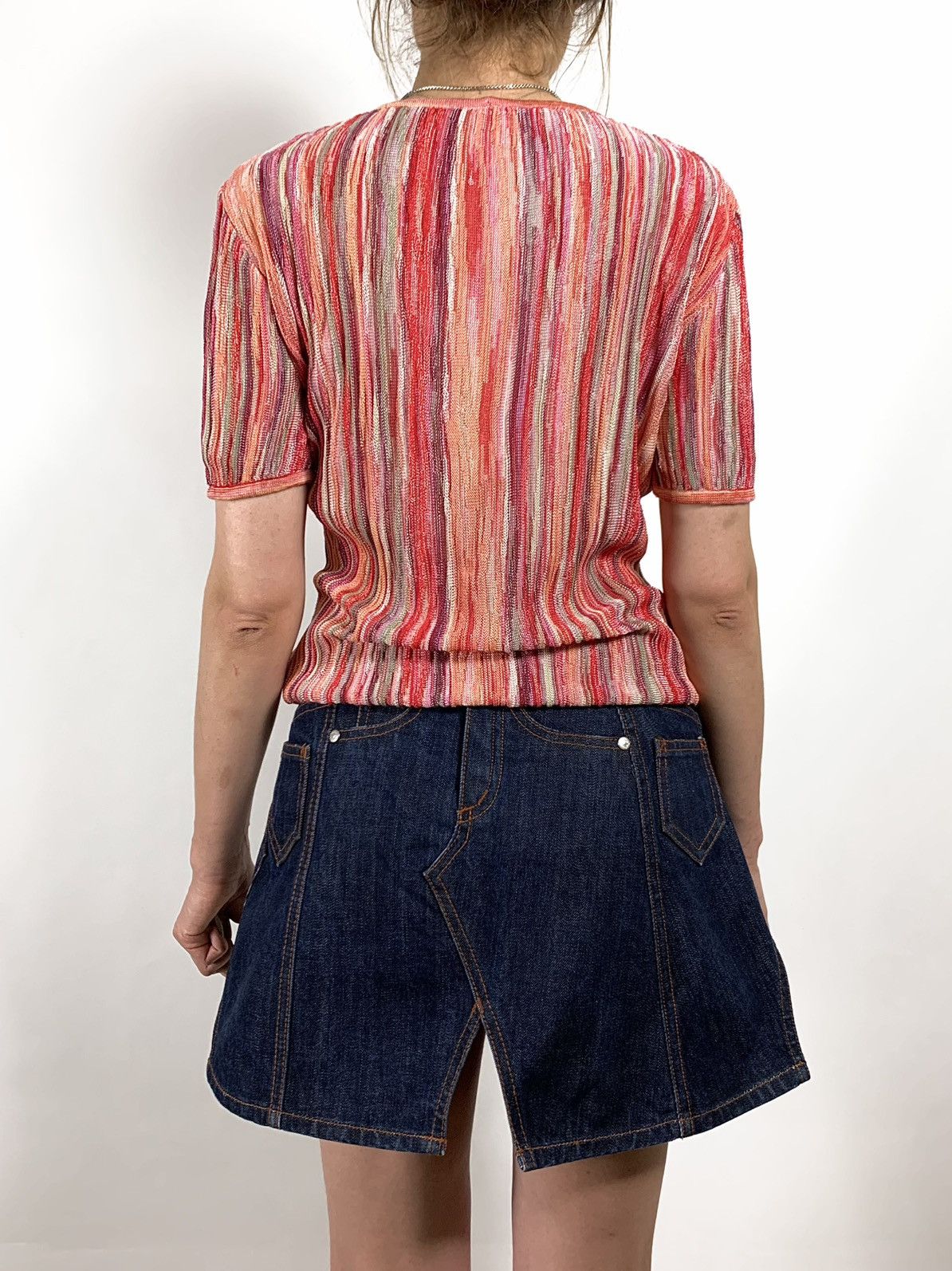 Jean Paul Gaultier 90s Archive Jean Paul Gaultier Trempe L’oeil Denim Skirt Size 27" / US 4 / IT 40 - 3 Thumbnail