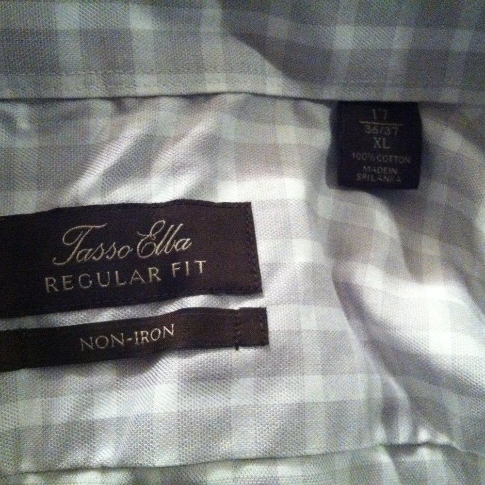 Tasso Elba TASSO ELBA MEN'S 100%COTTON DRESS SHIRT SIZE: 17/36-37 Size US XL / EU 56 / 4 - 6 Thumbnail