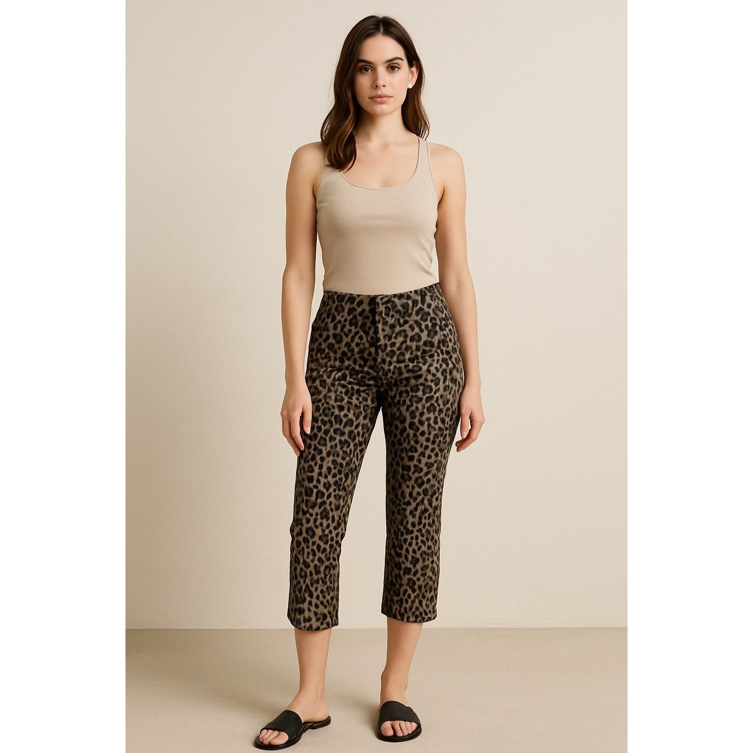 Apt. 9 Y2K Animal Print Capri Pants Leopard Straight Leg APT. 9 10 Size 32" / US 10 / IT 46 - 1 Thumbnail