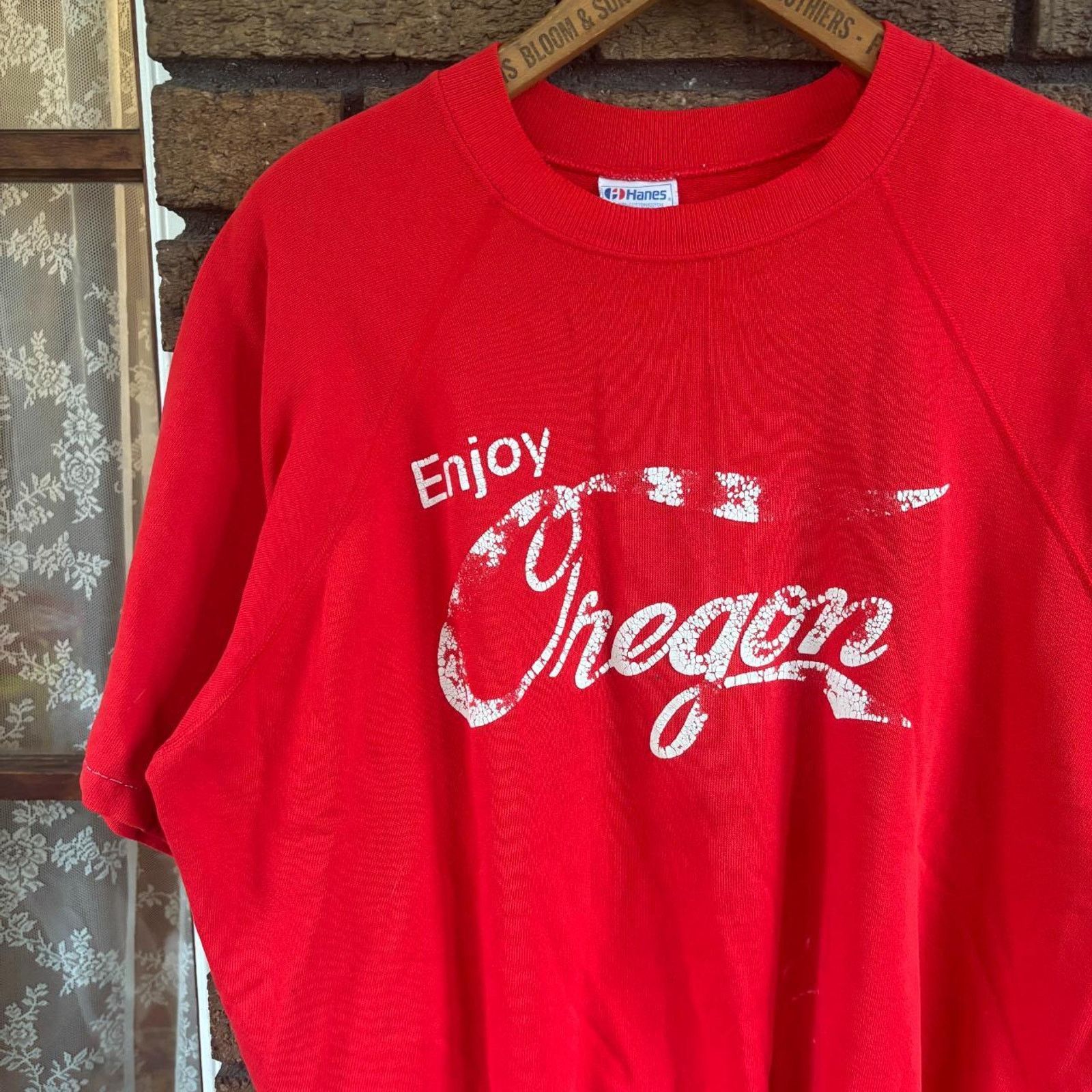 Hanes × Vintage 1980s enjoy oregon coca cola parody short sleeve sweatshirt Size US XL / EU 56 / 4 - 1 Thumbnail