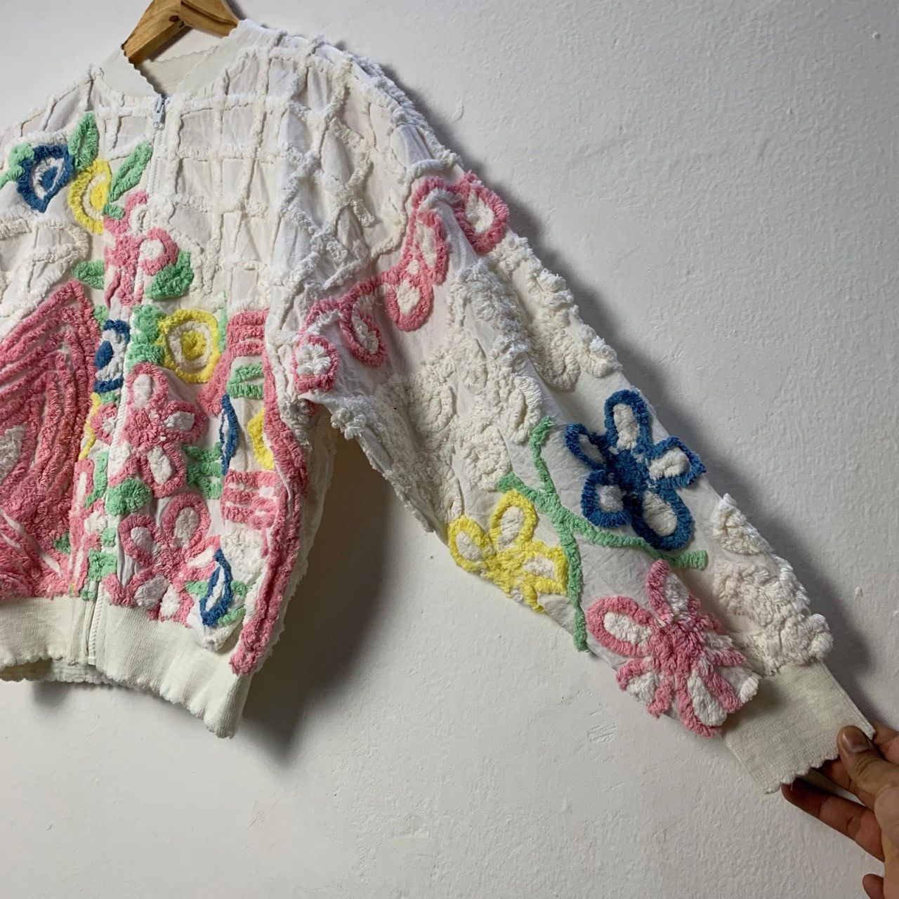 Vintage Vintage Damze Handcrafted Floral Embroidery Chenille Jacket Size US XL / EU 56 / 4 - 7 Thumbnail