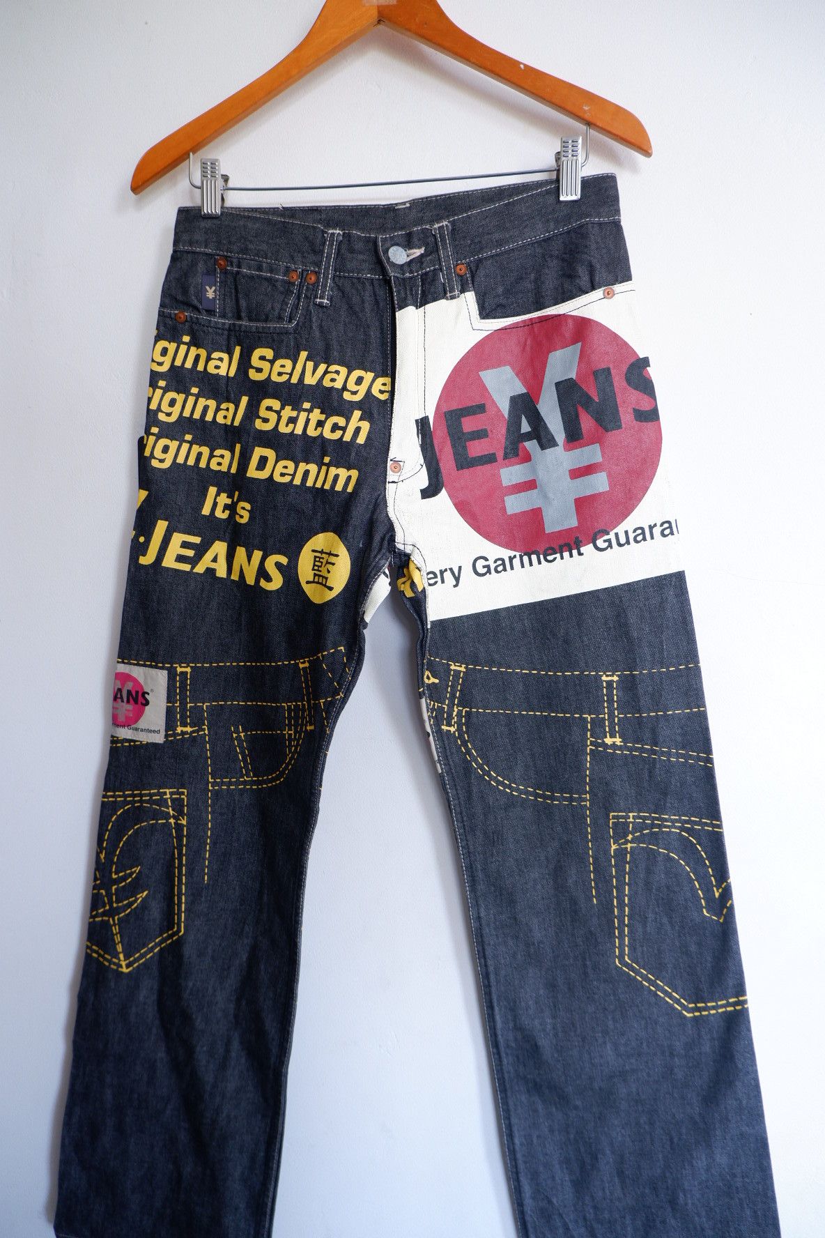 Japanese Brand Vintage Yen Jeans Japan Poem Painted Denim Size US 30 / EU 46 - 2 Thumbnail