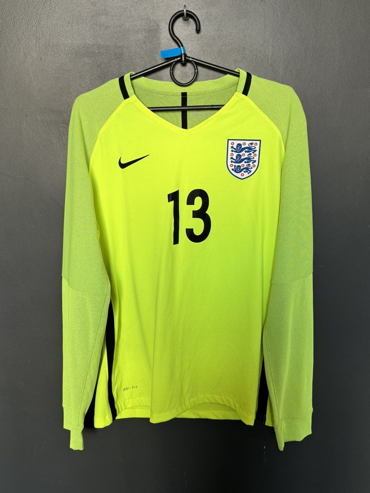 Nike England 16/17 Goalkeeper Match Worn Football Jersey T-Shirt Size US L / EU 52-54 / 3 - 1 Thumbnail