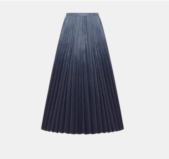 Dior o1w1db10225 Pleated Mid-Length Skirt in Gradient Blue Size 28" / US 6 / IT 42 - 1 Thumbnail