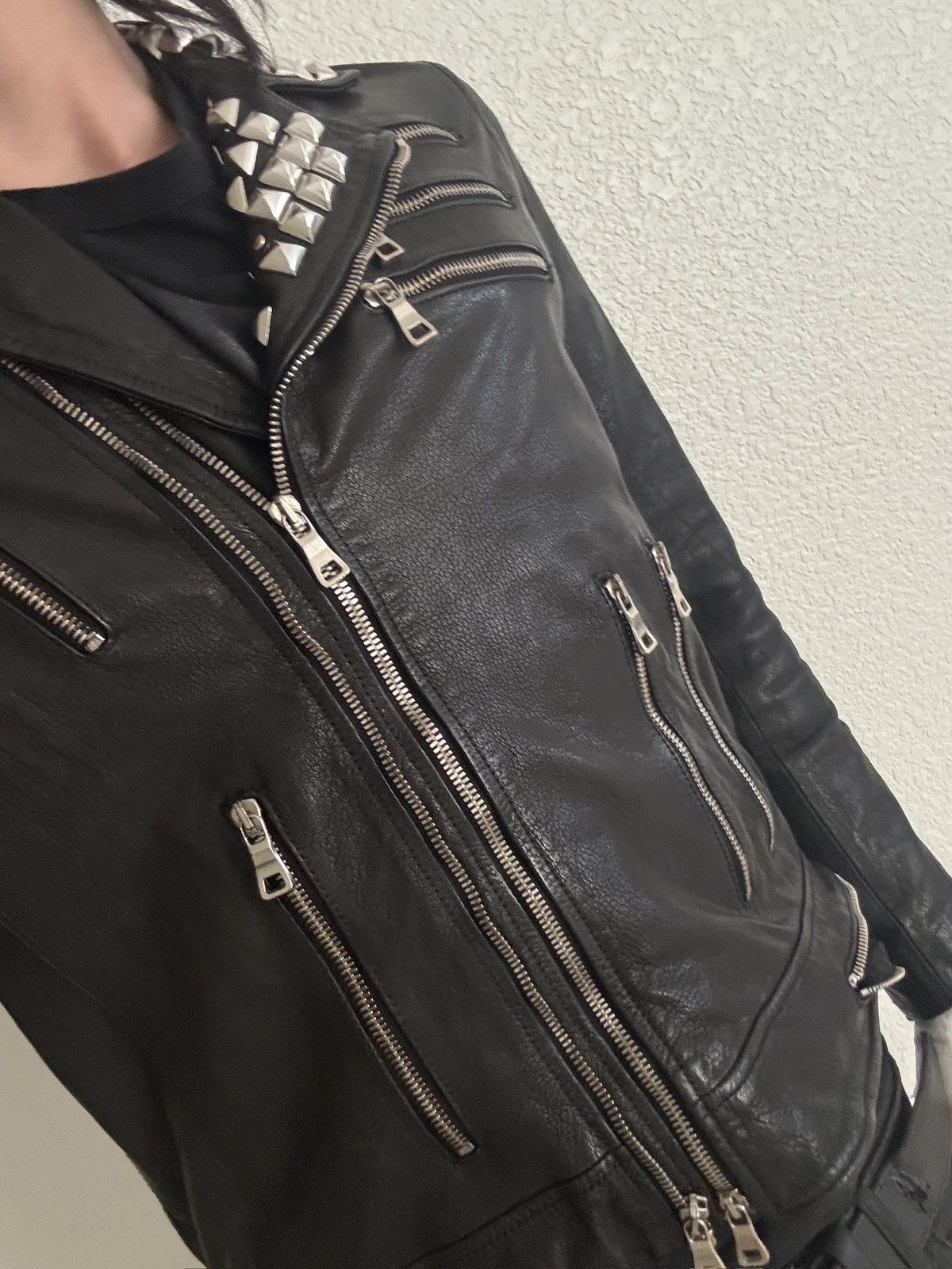 Balmain SS11 Balmain Studded Chain Leather Biker Jacket Decarnin Era Size US XS / EU 42 / 0 - 12 Thumbnail