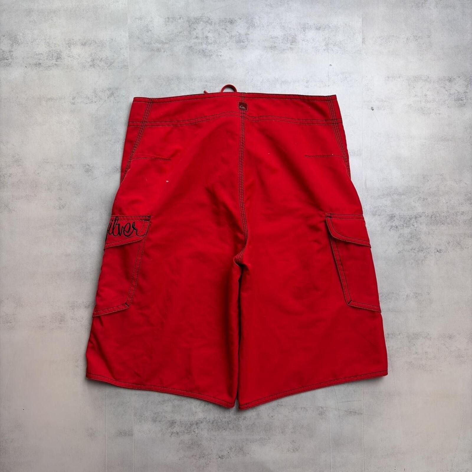 Quiksilver Y2K Red Quiksilver Surf Grunge Baggy Board Shorts Size US 30 / EU 46 - 5 Thumbnail