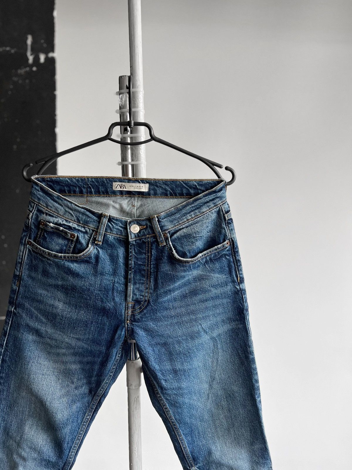 Designer × Zara Zara Man The 90s Blue Skinny Fit Denim Jeans Button Size US 30 / EU 46 - 5 Thumbnail