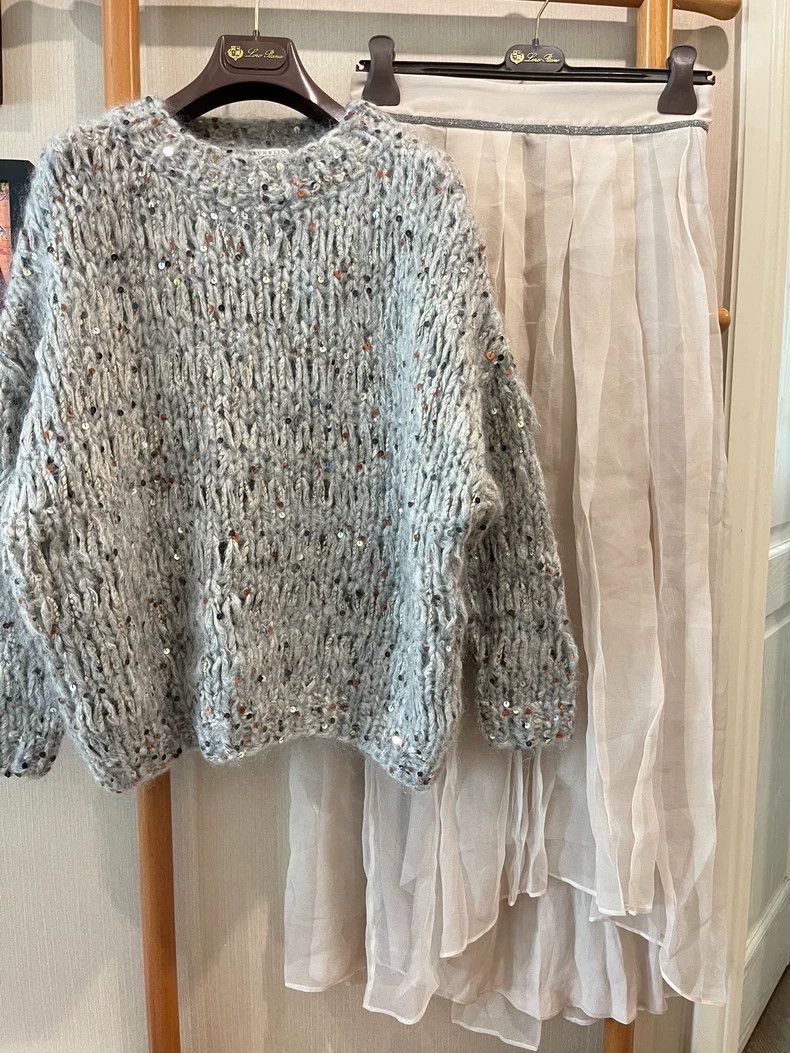 Brunello Cucinelli Brunello Cucinelli Sequin Mohair Sweater Size US S / EU 44-46 / 1 - 1 Thumbnail