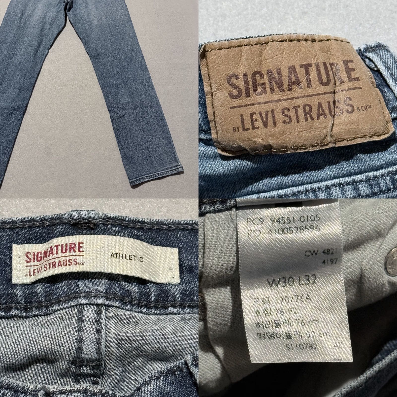 Vintage Signature by Levi Strauss Athletic Jeans Men Blue Distressed 30x32 Jeans Size US 30 / EU 46 - 8 Thumbnail