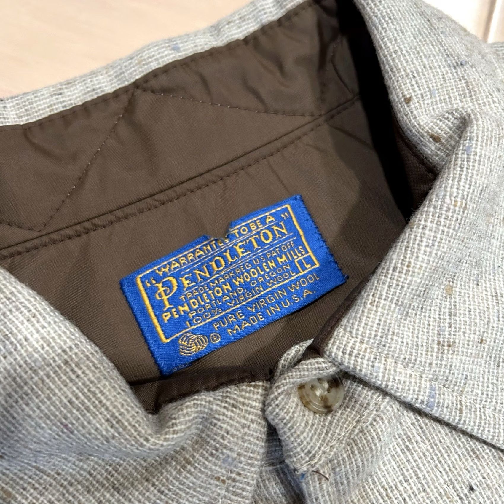 Pendleton VINTAGE Pendleton Button-Down Shirt Long Sleeve USA Made Men’s Large Beige Wool Pockets Urban Fashion 90s? Size US L / EU 52-54 / 3 - 3 Thumbnail