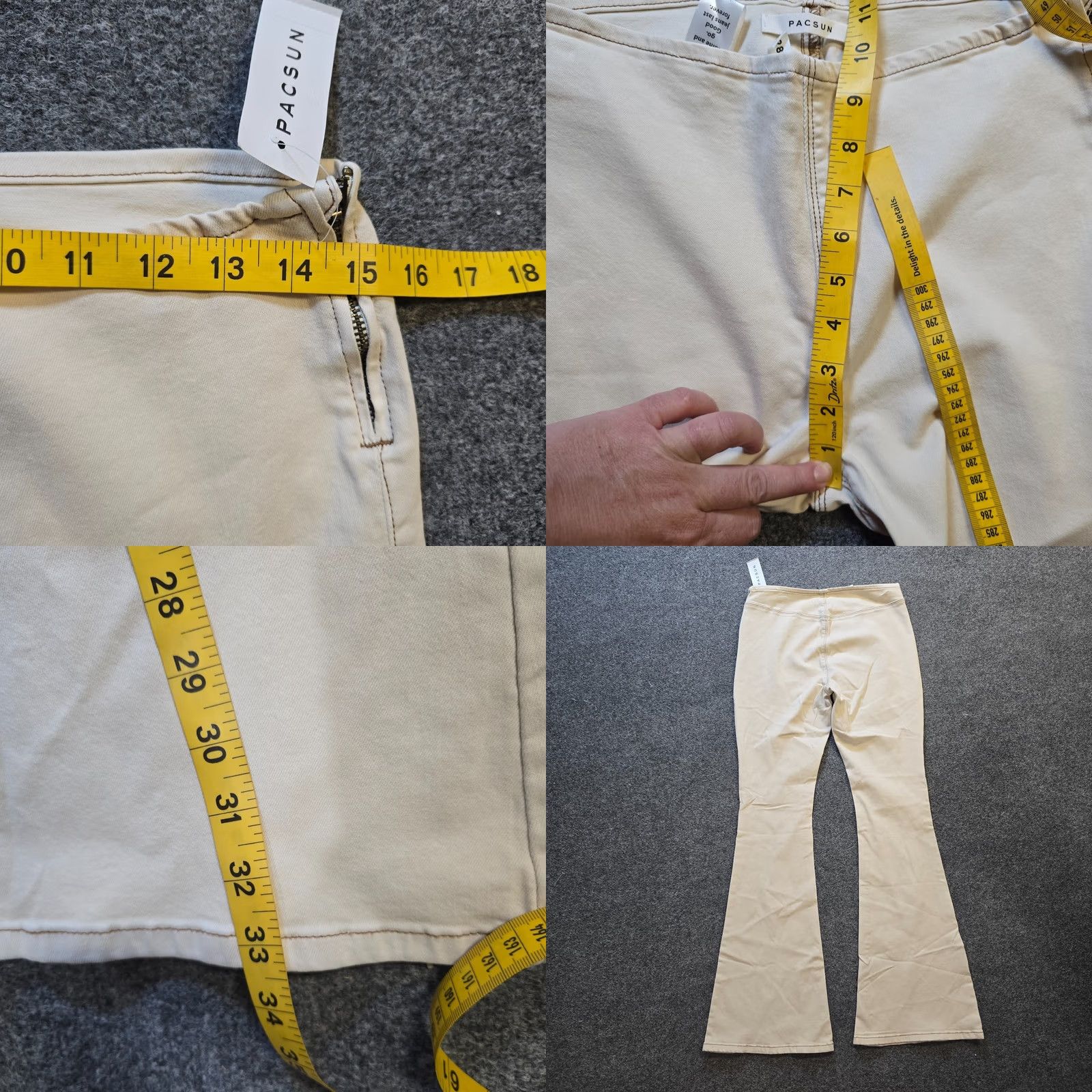 Pacsun Pacsun Jeans Womens Size 28 White Low Rise Flare Side Zip Stretch Skater Boho Womens Jeans Regular 28 White Flare Stretch Pacsun Side Zip Size 28" / US 6 / IT 42 - 8 Thumbnail