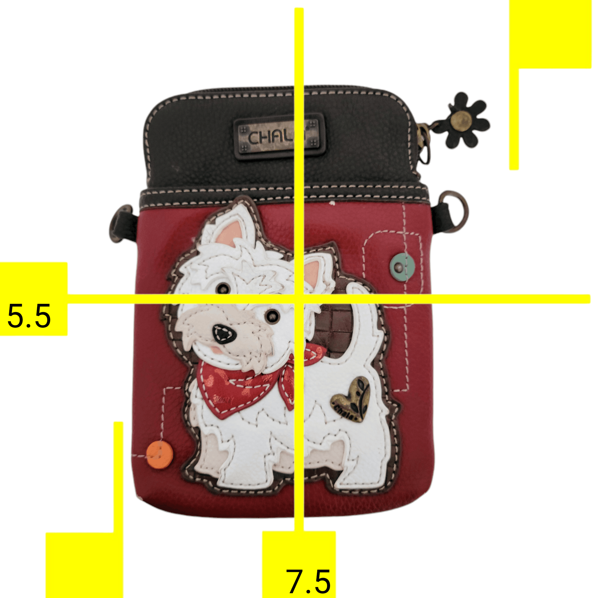 NBDN Nobrandedon Chala Vegan Leather Cute Terrier Dog Purse Crossbody Bag Size ONE SIZE - 7 Thumbnail
