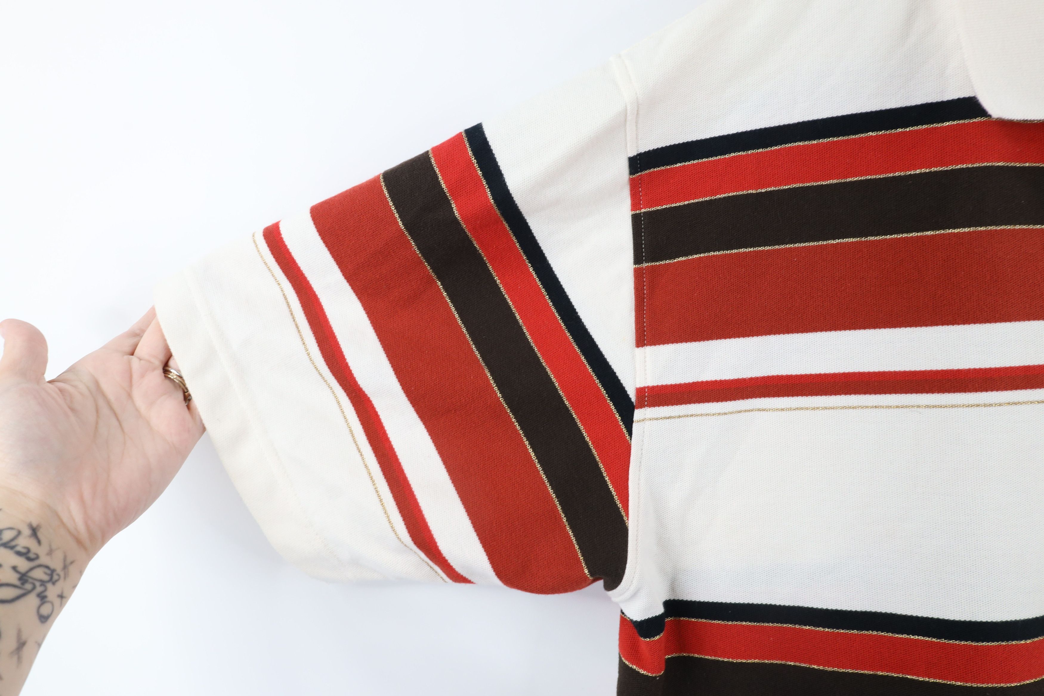 Karl Kani × Vintage Vintage 90s Karl Kani Spell Out Striped Hip Hop Polo Shirt Size US XL / EU 56 / 4 - 6 Thumbnail