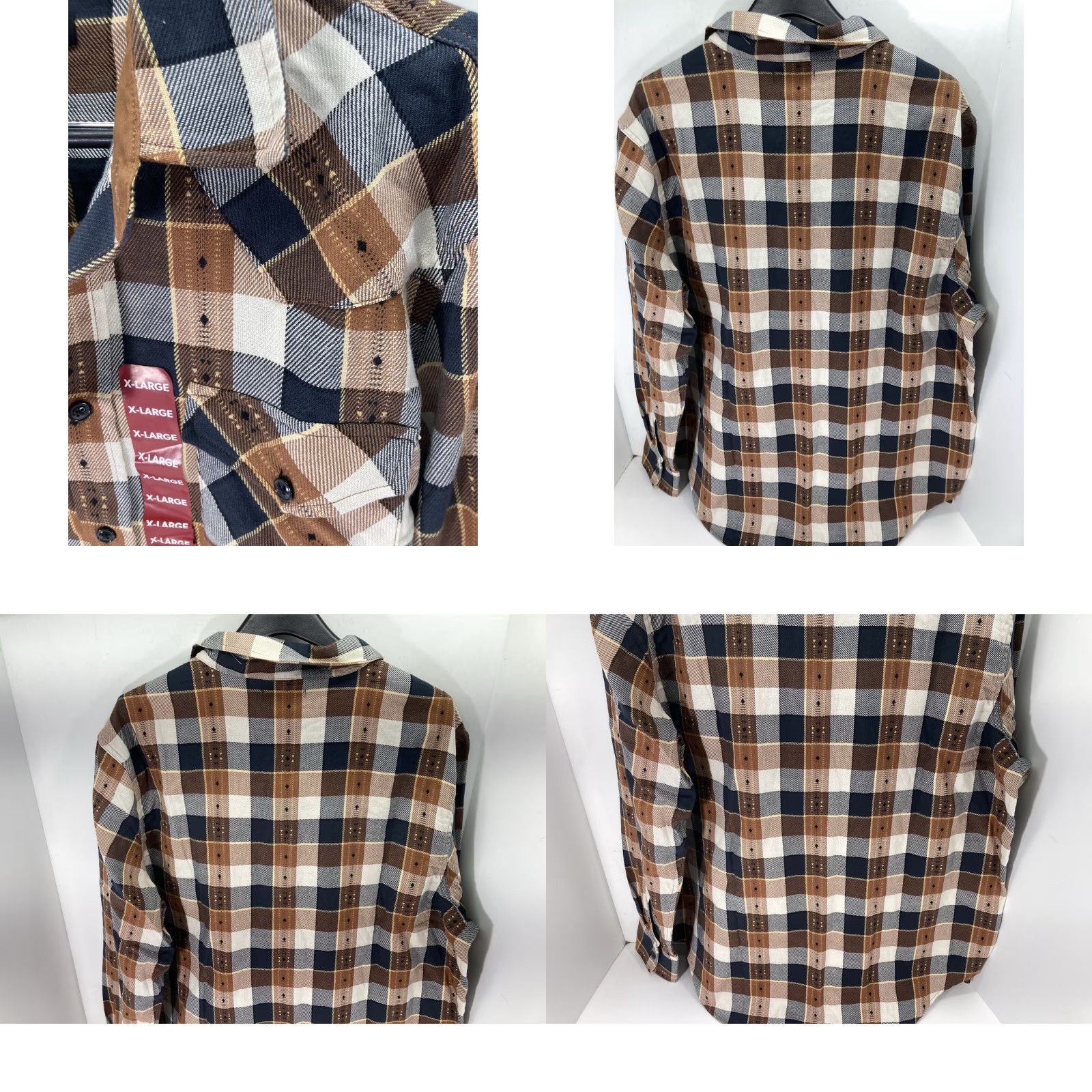 Frye Frye Jacquard Flannel Shirt Men XL Brown Plaid Long Sleeve Button NWT Shirt Size US XL / EU 56 / 4 - 8 Thumbnail