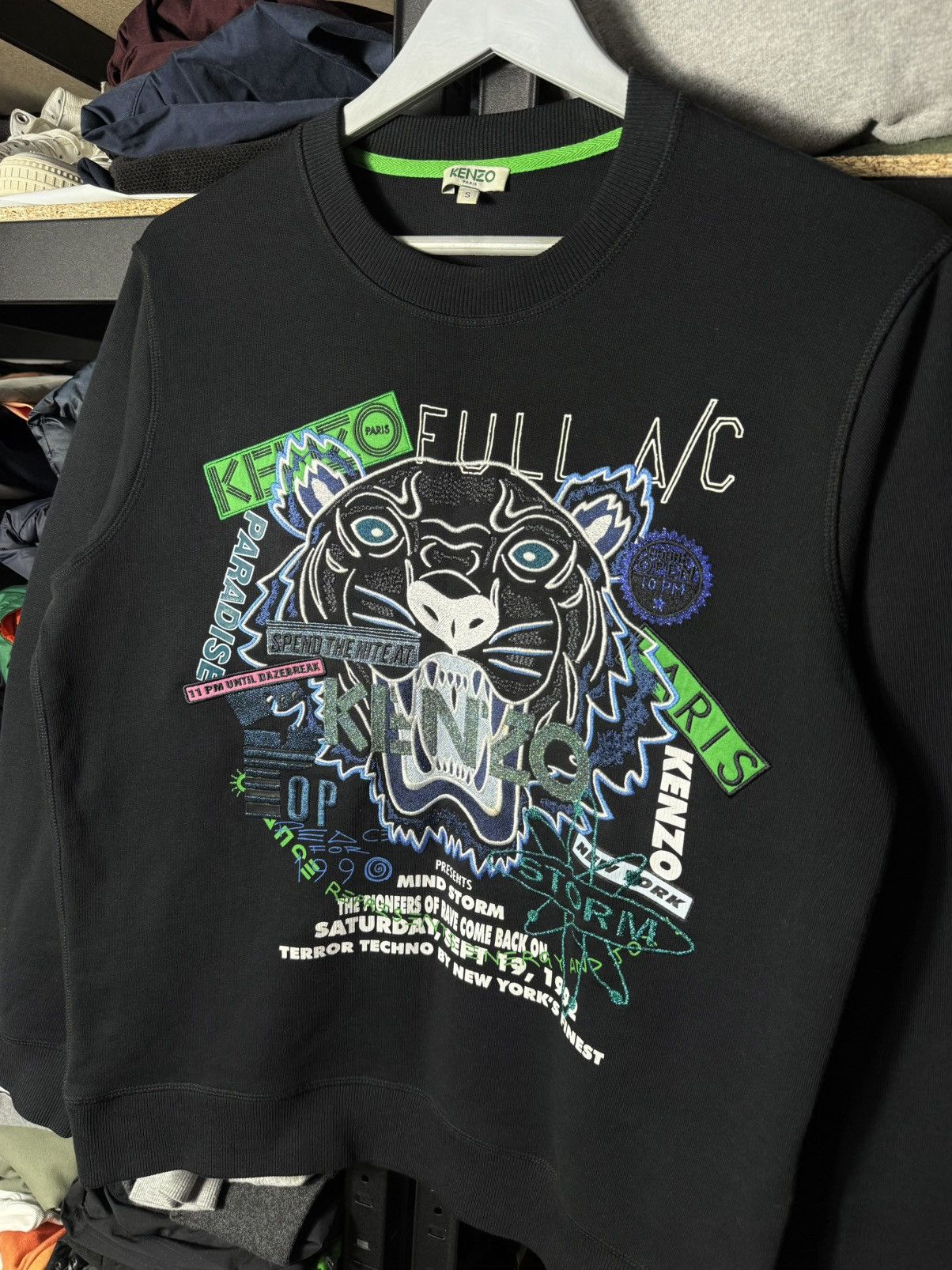 Kenzo Kenzo Paris Tiger Sweatshirt Black Graphic Crewneck Mens S Size US S / EU 44-46 / 1 - 2 Thumbnail