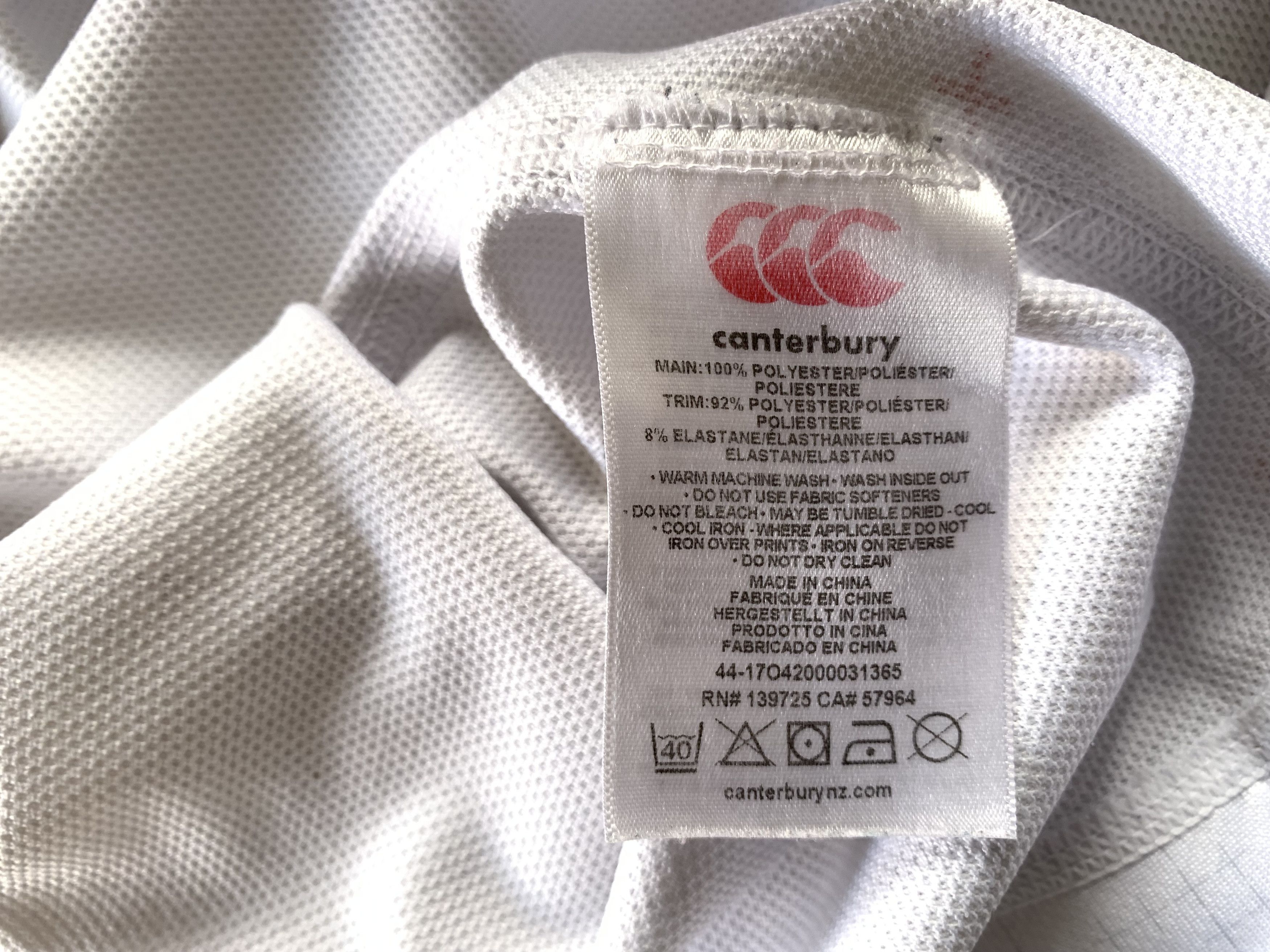 Canterbury of New Zealand Canterbury England Rugby Team Home Jersey White Size US M / EU 48-50 / 2 - 8 Thumbnail