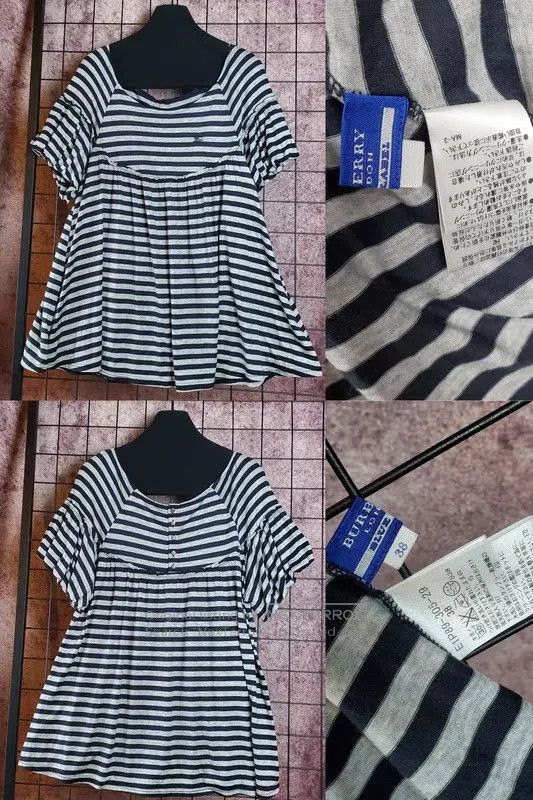 Burberry Burberry Summer Gray Striped Cotton Dress. Size M / US 6-8 / IT 42-44 - 2 Thumbnail