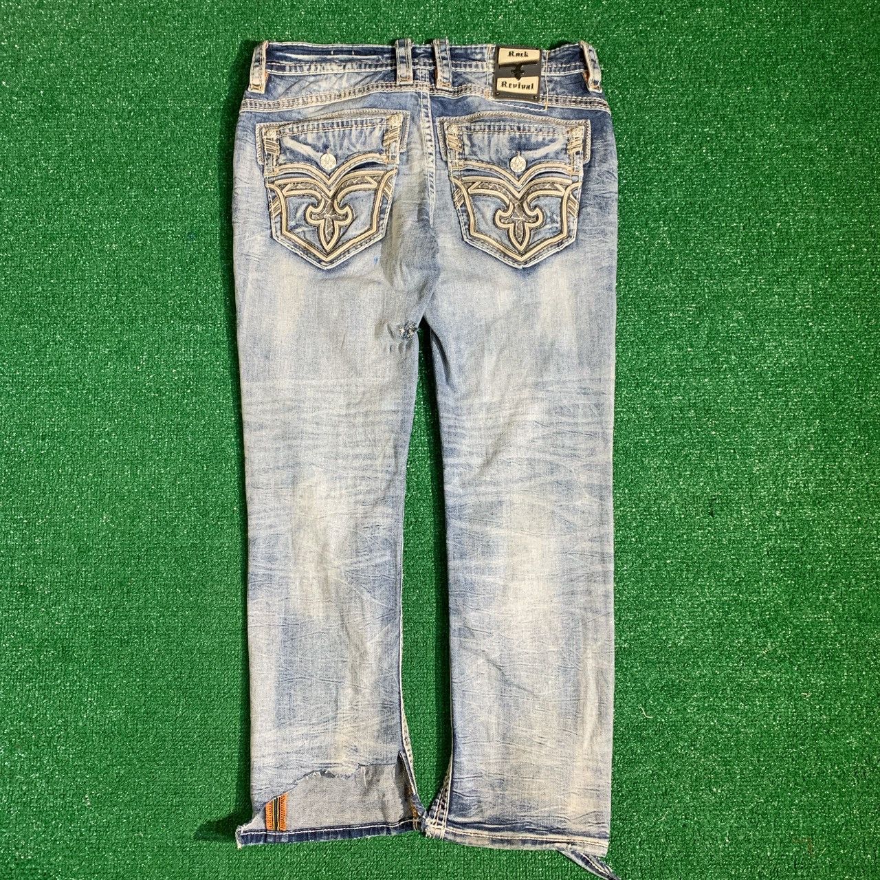 Rock Revival Crazy Y2K Thrashed Rock Revival Light Wash Jeans Size 36 Size US 36 / EU 52 - 2 Thumbnail