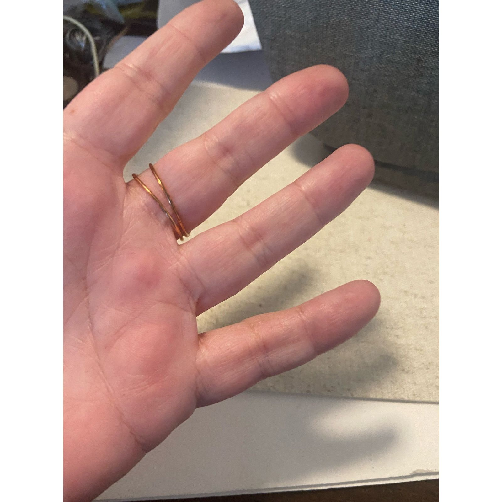 Handmade wire wrapped ring adjustable rose gold tone Size ONE SIZE - 2 Thumbnail