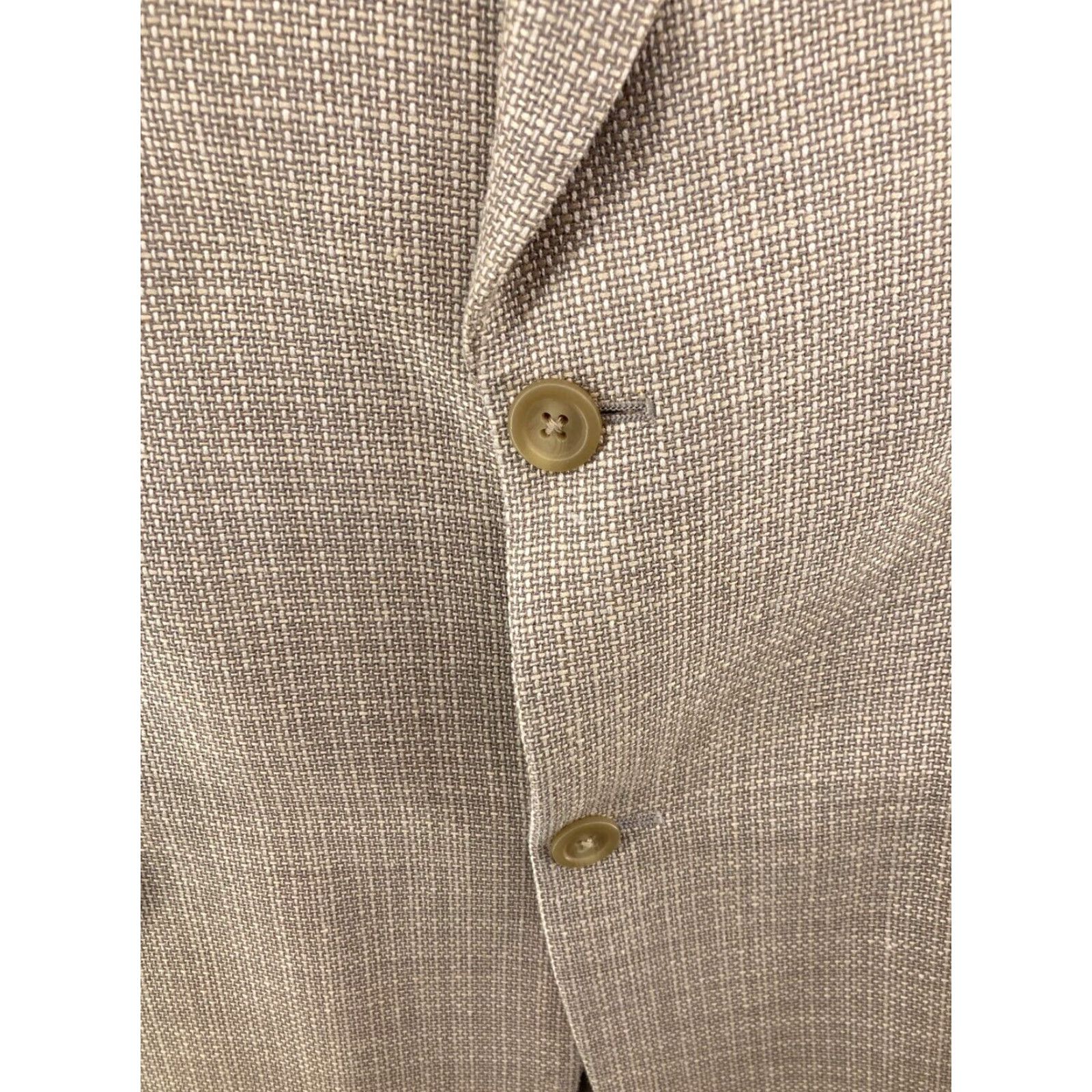 Ralph Lauren Lauren Ralph Lauren Men's Suit Jacket 46L Beige Silk Classic Regular Fit Size 46R - 6 Thumbnail