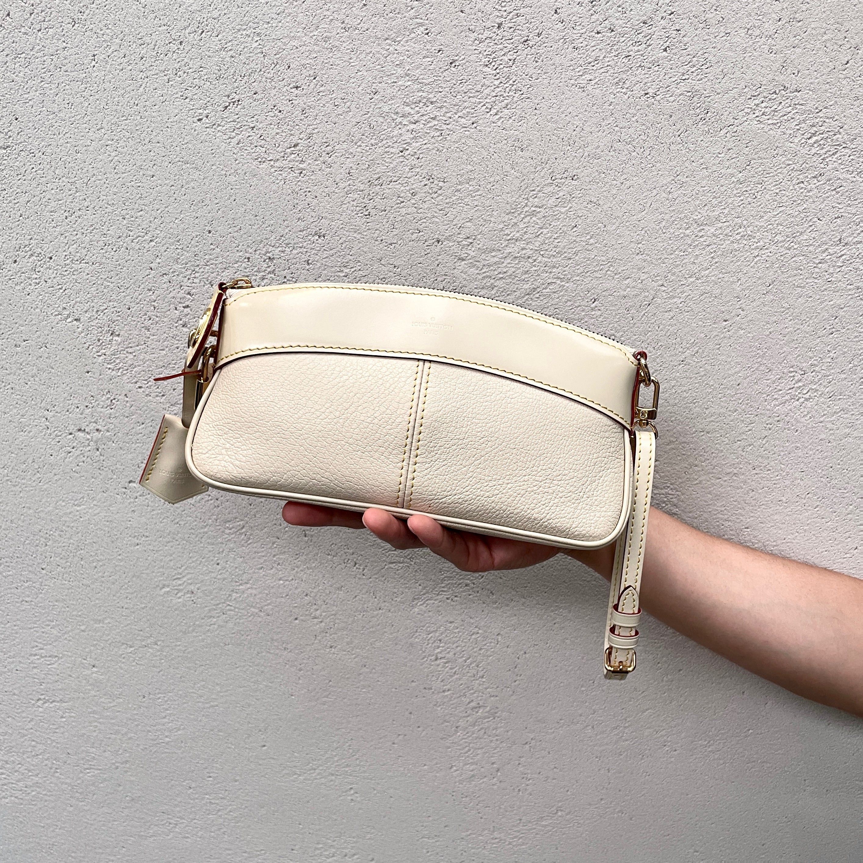 Louis Vuitton Louis Vuitton Shalian Leather Clutch Bag White Ghw Size ONE SIZE - 1 Thumbnail