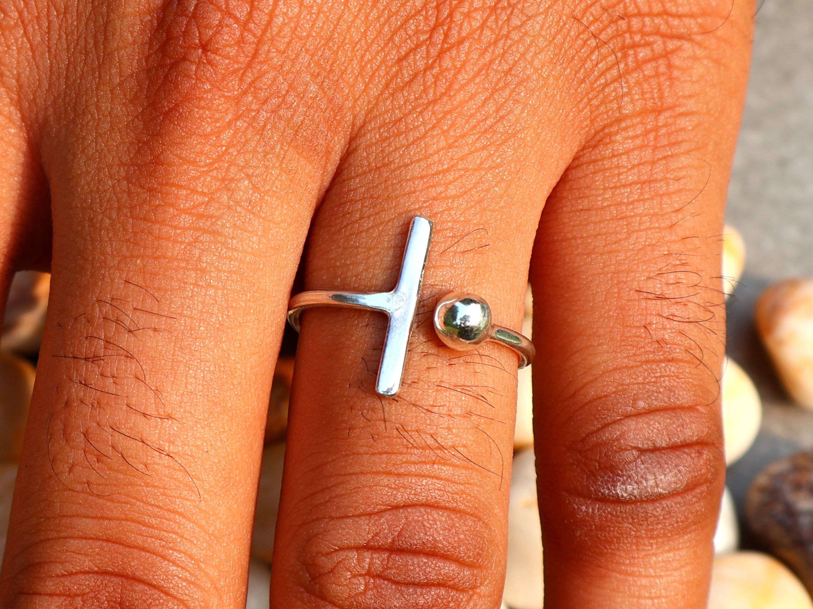 Handmade Ball Ring, Bar Ring, 925 Sterling Silver Ring, Handmade Ring Size ONE SIZE - 8 Thumbnail