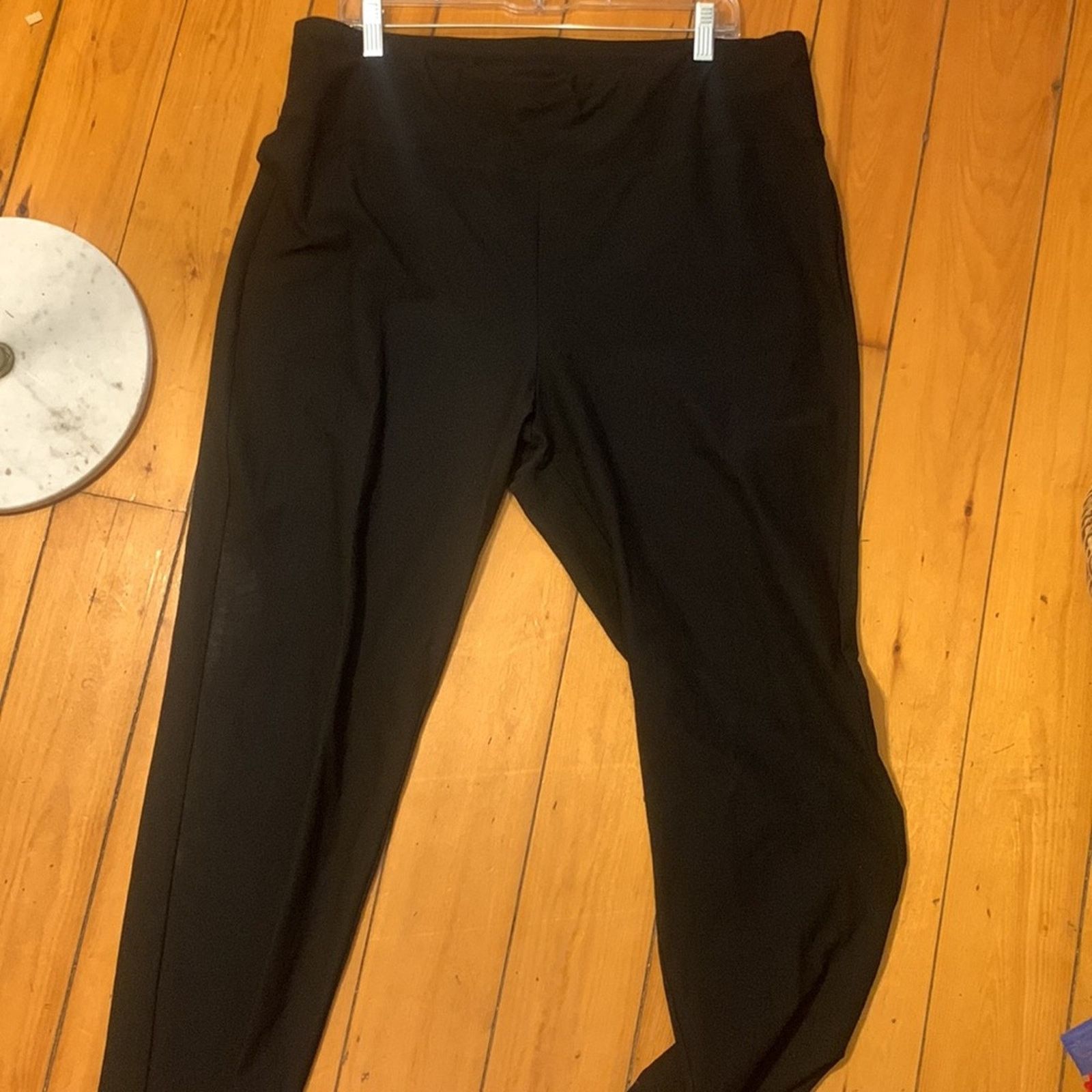 Eileen Fisher Eileen Fisher black crepe stretch pullon pants Size 36" / US 14 / IT 50 - 1 Thumbnail