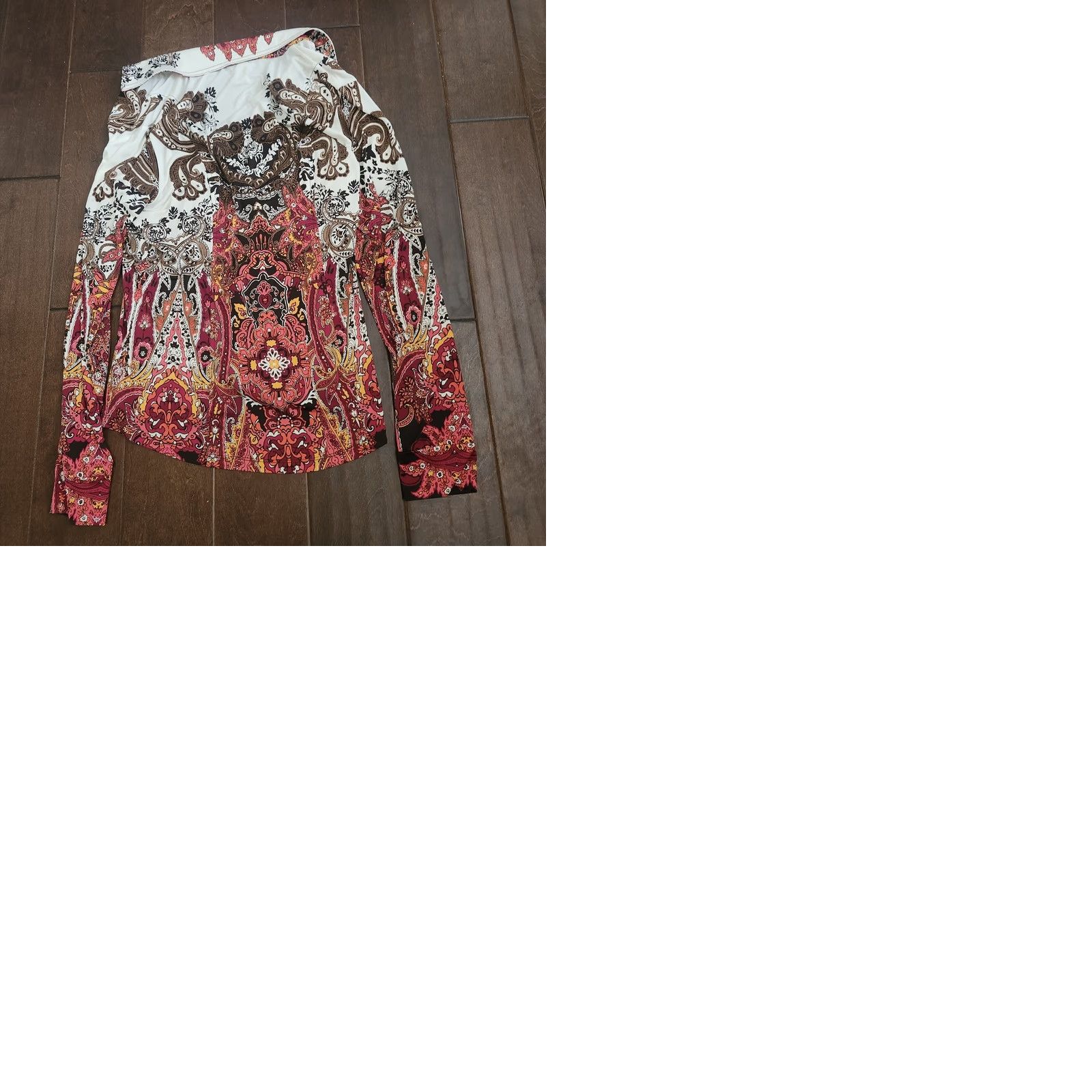 Vintage Cache Boho Paisley Blouse Womens M Long Sleeve Button Stretch Top Size M / US 6-8 / IT 42-44 - 11 Thumbnail