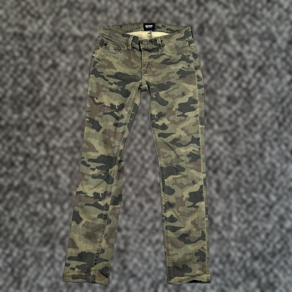 Hudson Hudson Jeans Womens 28 Krista Super Skinny Cropped Jeans Camouflage Print Green Stretch Womens Size 28" / US 6 / IT 42 - 1 Thumbnail