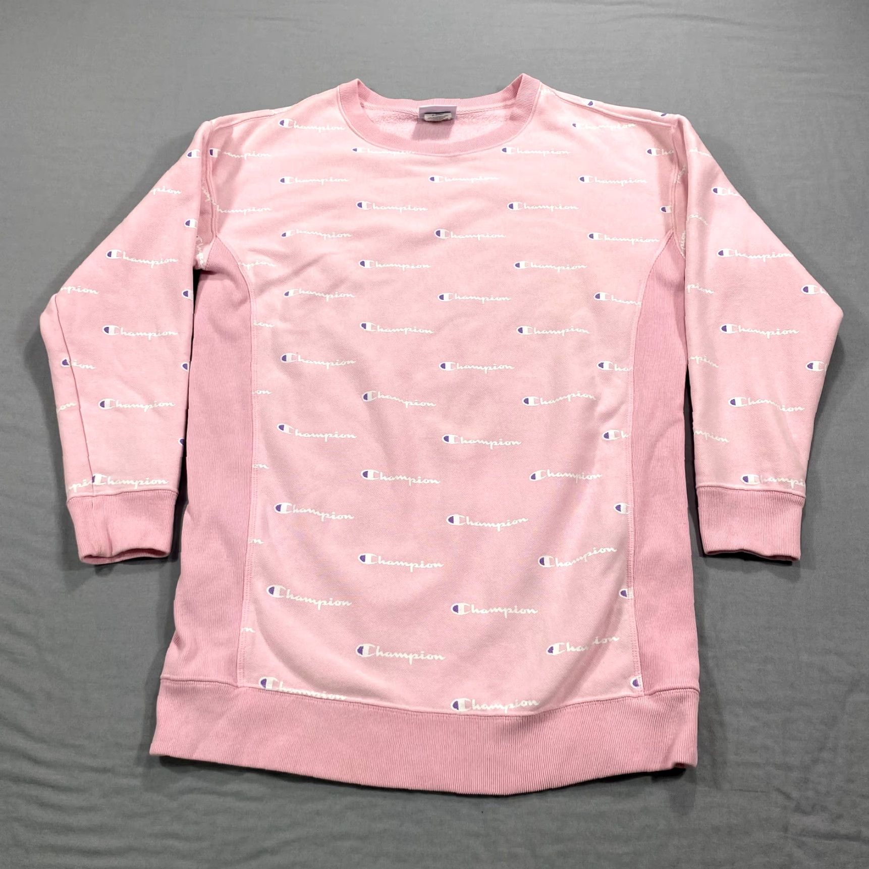 Champion Champion Sweatshirt Mens M Pink White All Over Print Reverse Weave Crew Neck Pullover Long Sleeve Gym & Training 90s Colorful Hip Hop Sports Size US M / EU 48-50 / 2 - 2 Thumbnail