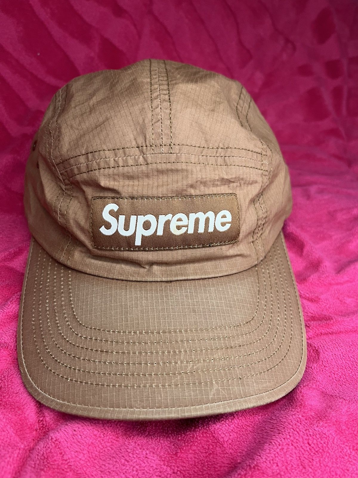 Supreme 5 Panel Adjustable Cap Hat Brown Size ONE SIZE - 6 Thumbnail