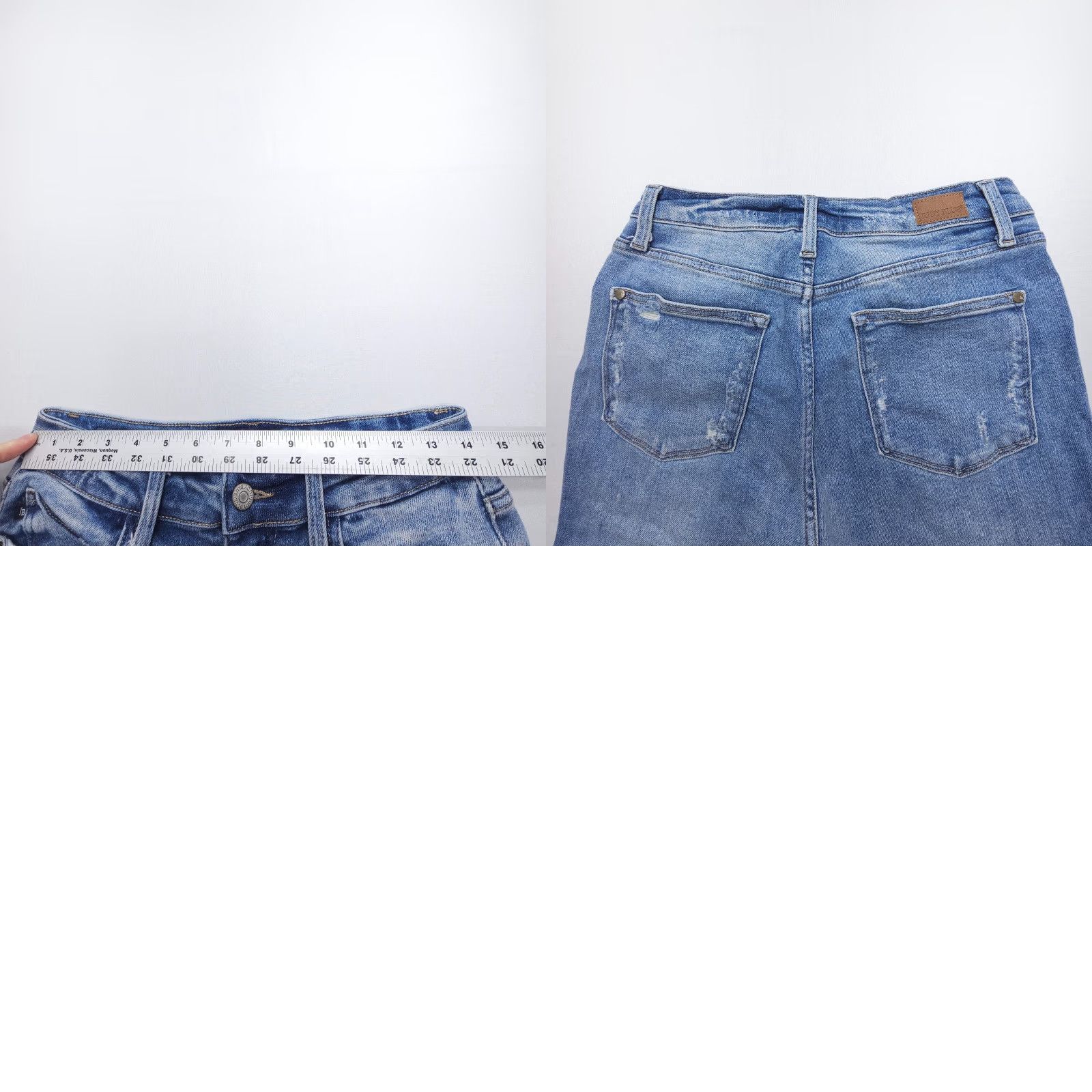 Vintage Judy Blue Jeans Straight Fit Blue Distressed High Rise 28 Women Boho Denim Stretch 5-Pocket Regular Size 28 Inseam 30 Vintage? No (remove) Size 28" / US 6 / IT 42 - 8 Thumbnail