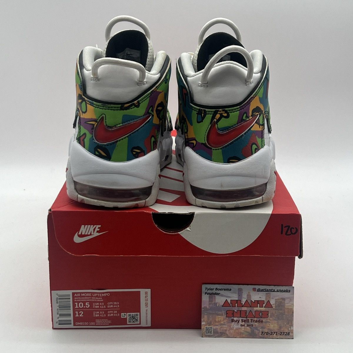 Nike Air more uptempo peace love basketball Size US 10.5 / EU 43-44 - 3 Thumbnail