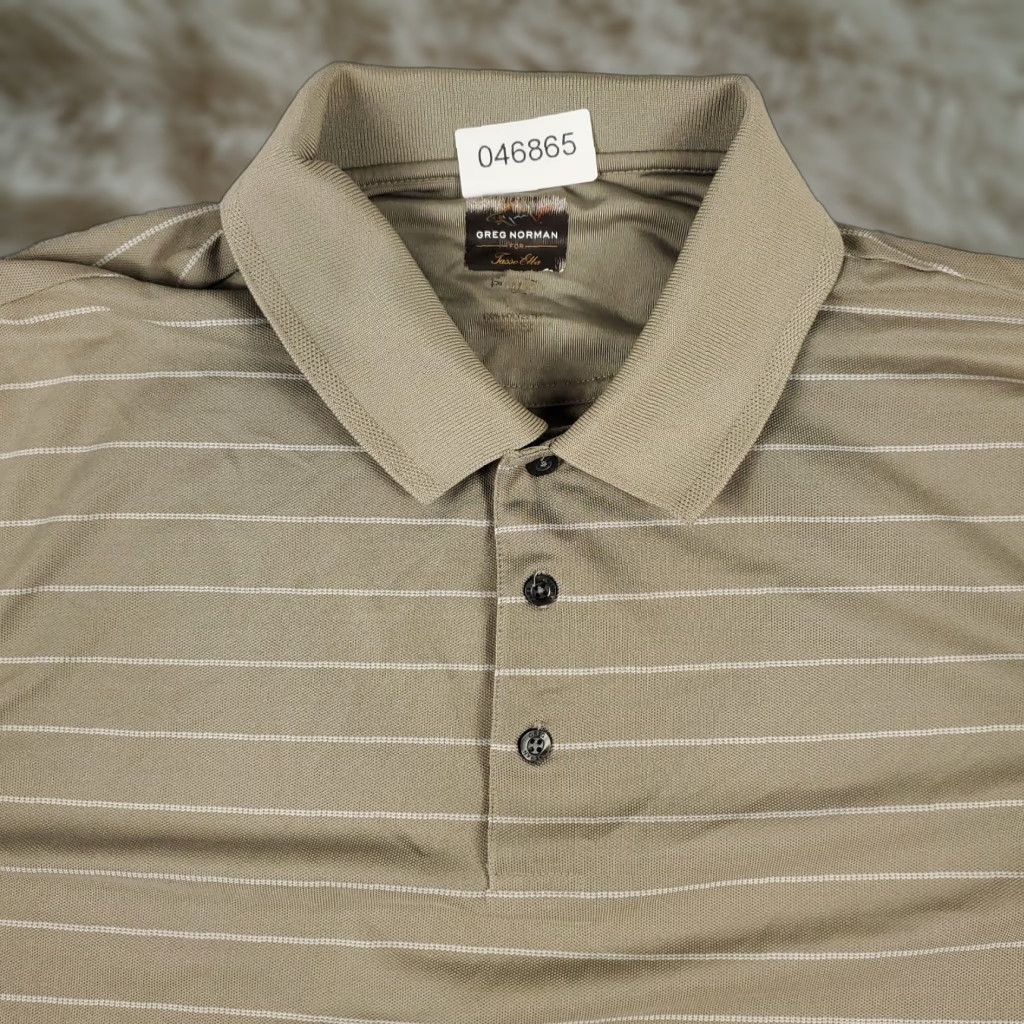 Vintage Greg Norman Polo Shirt Mens XL Brown Striped Golf Casual Short Sleeve Size US XL / EU 56 / 4 - 1 Thumbnail
