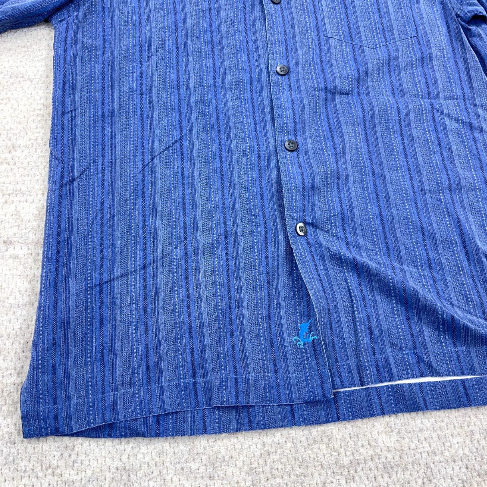 Tommy Bahama Tommy Bahama Button-Up Shirt Men M Blue Silk Hawaiian Camp Striped Floral Casual Beach Tourist Size US M / EU 48-50 / 2 - 3 Thumbnail