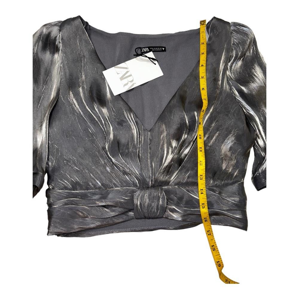 Zara Zara l NWT Metallic Effect Crop Top Medium Size M / US 6-8 / IT 42-44 - 4 Thumbnail