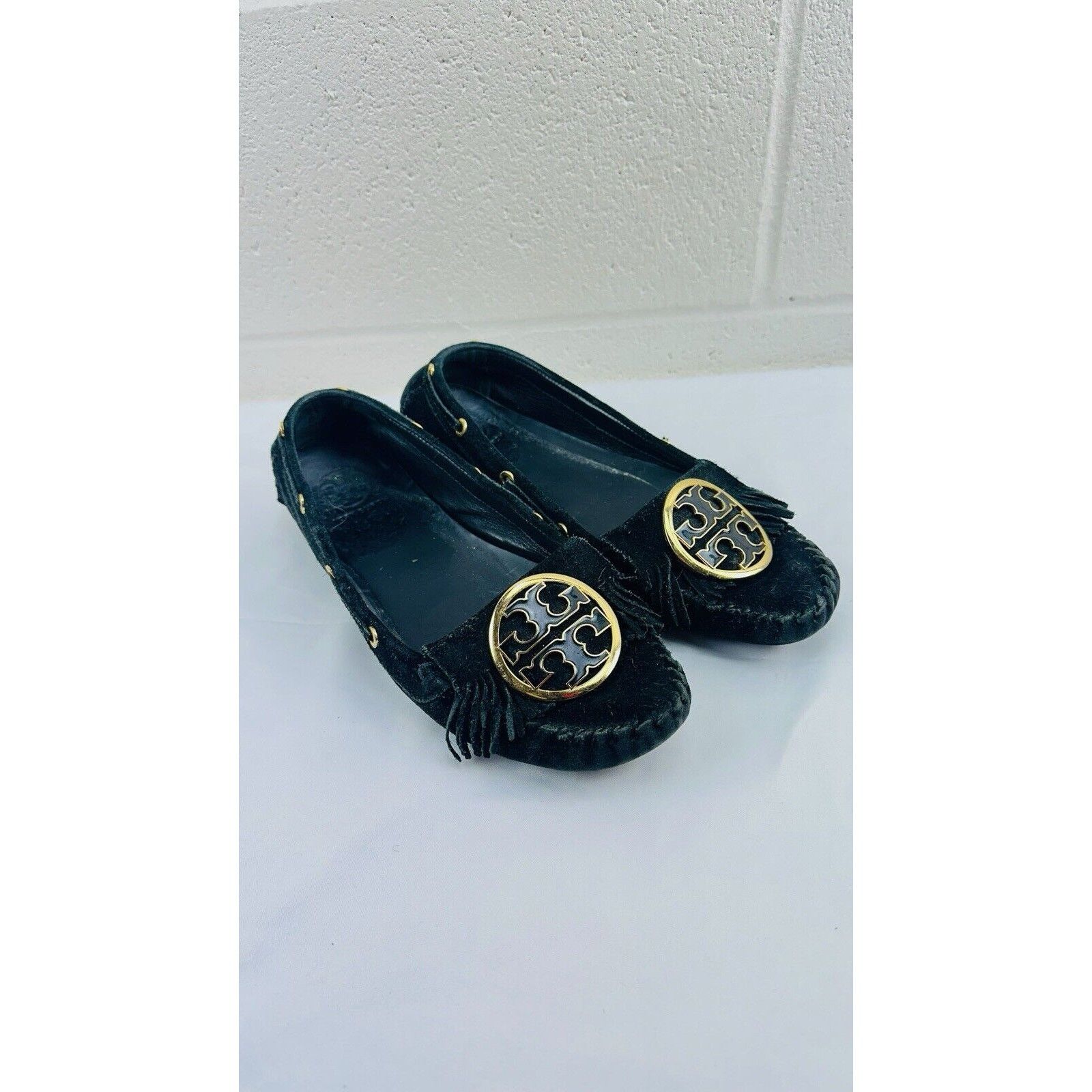 Tory Burch Tory Burch Alexandra Black Suede Moccasin Loafers Flat 11 Size US 11 / IT 41 - 1 Thumbnail