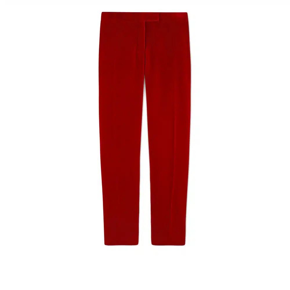 Tom Ford o1loc1c0725 PAW448 Velvet Tuxedo Pant in Red Size 26" / US 2 / IT 38 - 1 Preview