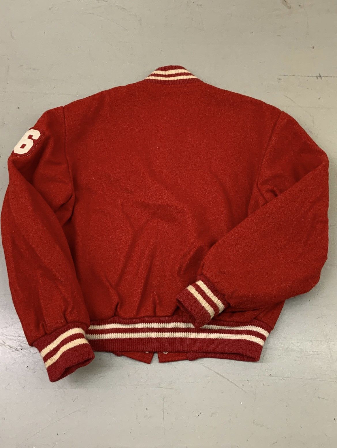 Vintage vintage 1970s/80s red wool varsity jacket Size US M / EU 48-50 / 2 - 2 Thumbnail