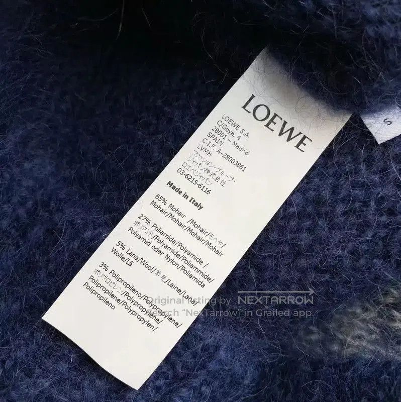 Loewe Loewe Deep Blue Mohair Women's Cardigan . Size S / US 4 / IT 40 - 5 Thumbnail