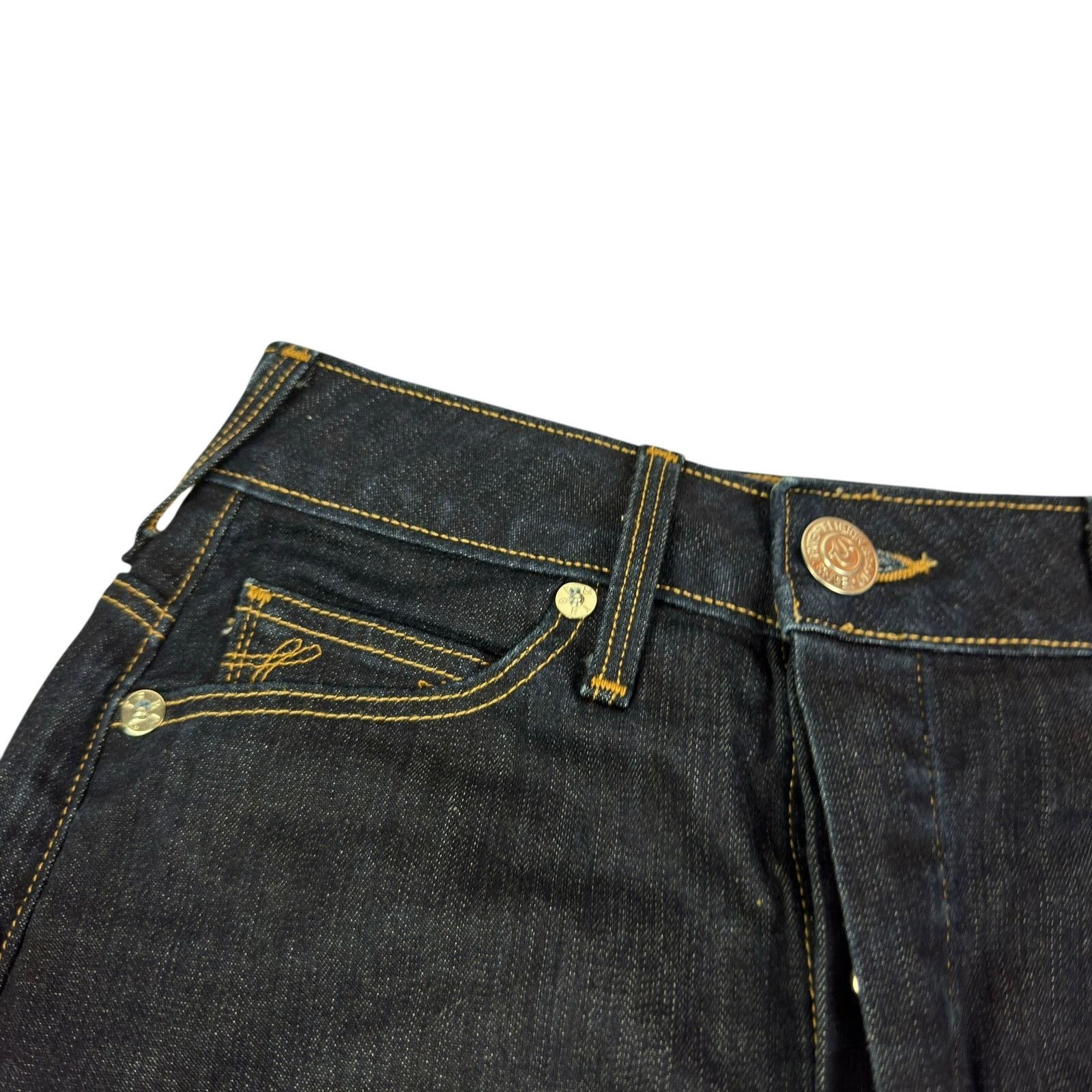 Japanese Brand True Religion Women's Blue 5-Pockets Denim Pencil Skirt 26 Size 26" / US 2 / IT 38 - 6 Thumbnail