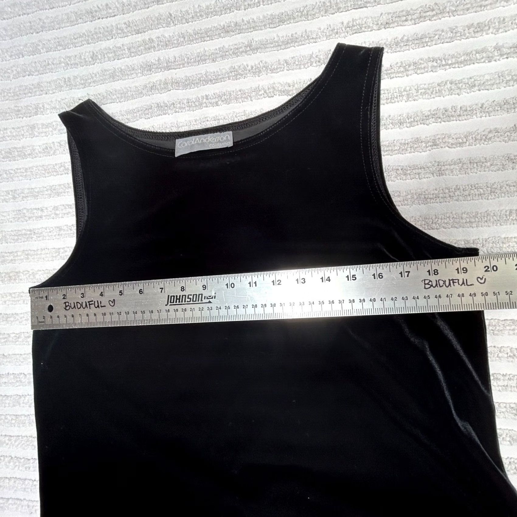 Vintage VINTAGE Carol Anderson California Black Velvet Sleeveless Crop Tank Top L Size L / US 10 / IT 46 - 6 Thumbnail