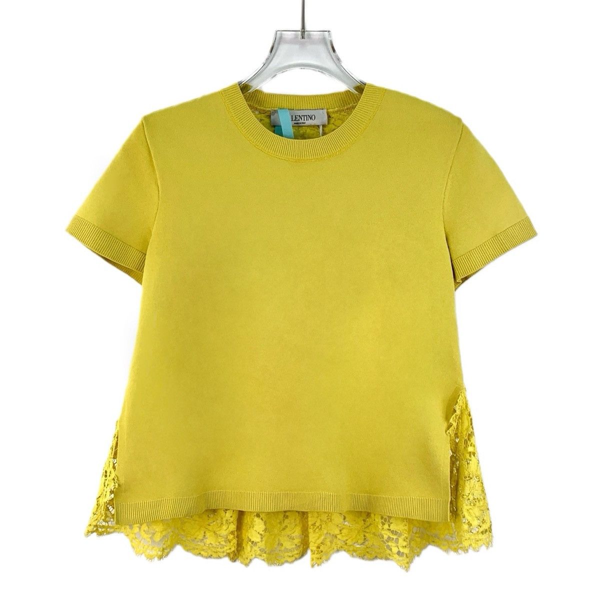 Valentino Valentino Yellow Lace Floral Hollow Short Sleeve K26WX Size XS / US 0-2 / IT 36-38 - 1 Thumbnail