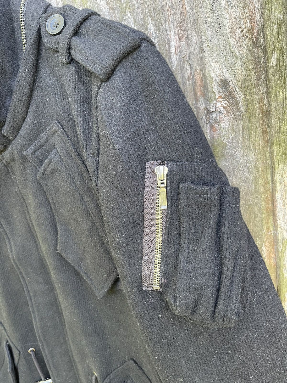 Tornado Mart Tornado Mart Black Military-Inspired Wool Coat Size US S / EU 44-46 / 1 - 10 Thumbnail