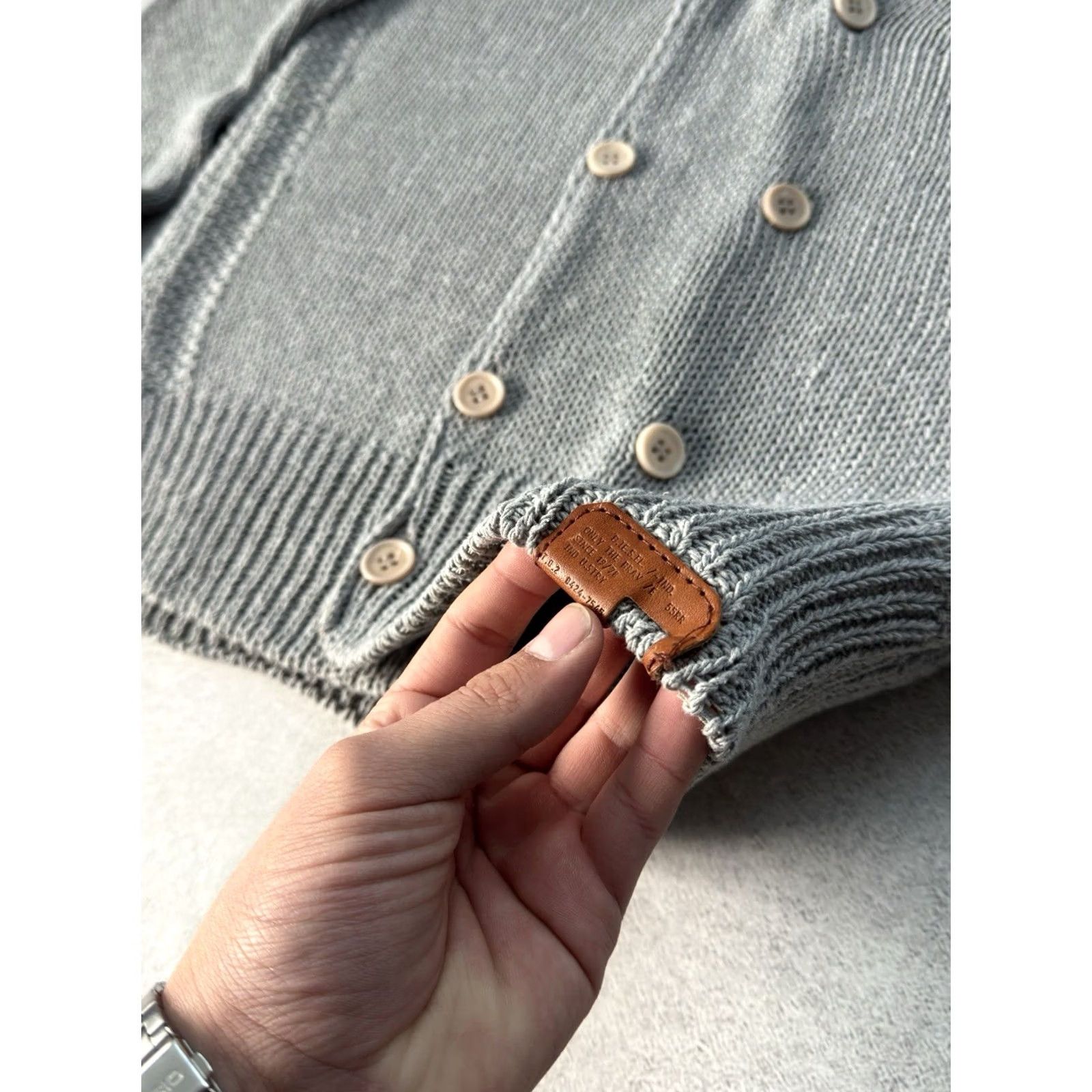 Diesel VINTAGE Diesel Cardigan Sweater Knit Button Up M Men Gray Cotton 90s City Streetwear Diesel Clothes Size US M / EU 48-50 / 2 - 5 Thumbnail