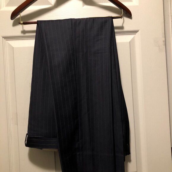 Saks Fifth Avenue Saks fifth avenue men's navy 100%wool 2pc suit size:46R Size 46R - 14 Thumbnail