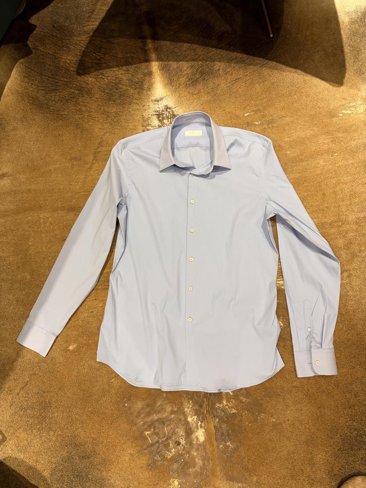 Prada Prada Milano Light Blue Cotton Dress Shirt Size US XL / EU 56 / 4 - 1 Thumbnail