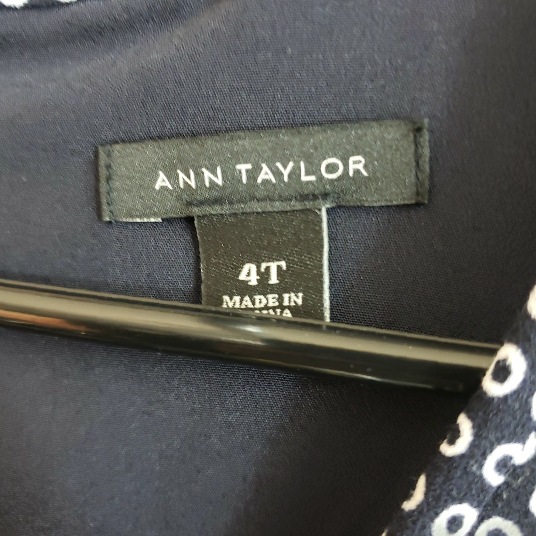 Ann Taylor VINTAGE Ann Taylor Womens Printed Dress Sz 4 Tall Blue White Sleeveless V-Neck Size S / US 4 / IT 40 - 6 Thumbnail