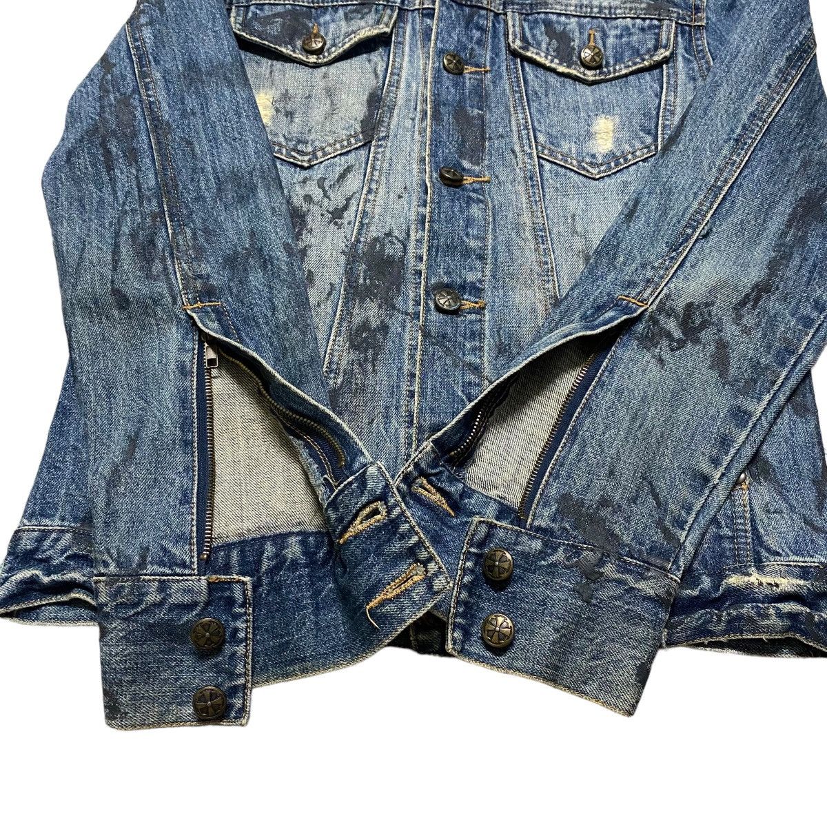 Le Grande Bleu (L.G.B.) MIDAS Machiavel Coated Distressed Denim Jacket Size US S / EU 44-46 / 1 - 12 Thumbnail