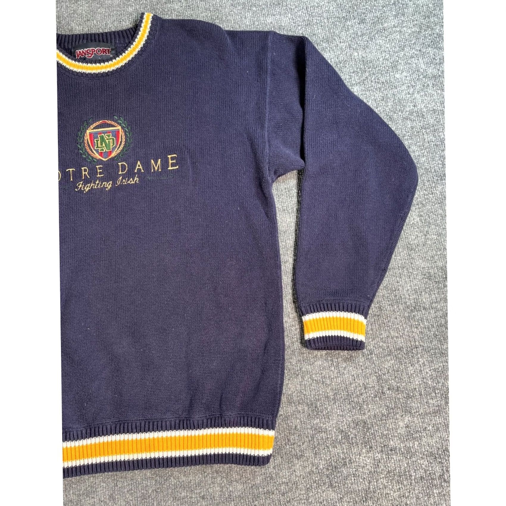 Jansport VINTAGE JanSport Notre Dame Sweater Mens Large Navy Blue Fighting Irish Knit Size US L / EU 52-54 / 3 - 5 Thumbnail